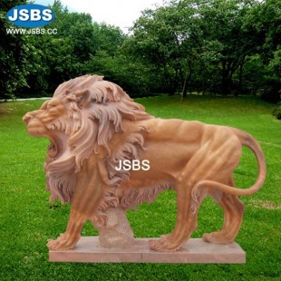 Hand Carved Marble Lion Sculpture, JS-AN037